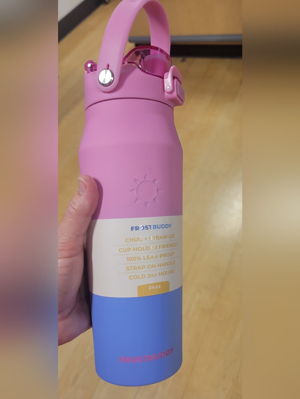 Frost Buddy 24oz Chug And Straw Pink Lavender Purple Blue Dual Colors New Handle